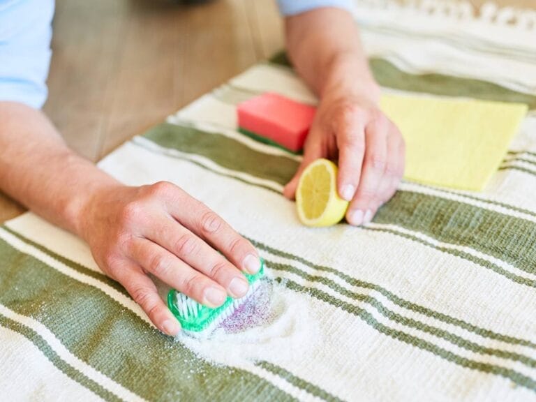 Usuwanie plam z obrusa. Obrazek w artykule Jak usunąć plamy z jagód? Poradnik usuwania plam z jagód krok po kroku